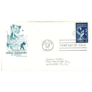 Scott #1109 1957 Steel Industry Centennial First Day Cover FDC New York